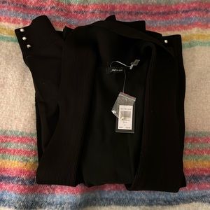 Verve Ami black cardigan with pearls on cuffs